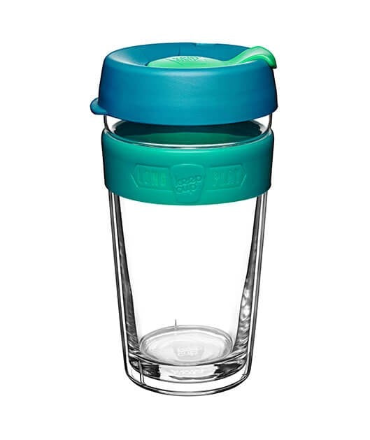 KeepCup Longplay Wiederverwendbarer Kaffeebecher – Doppelwandiges Glas Mit Abnehmbarer Hülle & Spritzwassergeschütztem Deckel, 340 Ml