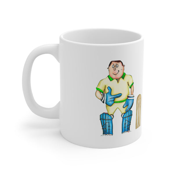 Wicket Keeper - puts on the gloves and stands back Ceramic Coffee Cups, 11oz