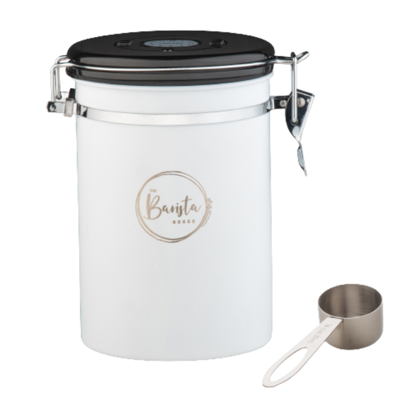 Coffee Canister - Stainless Steel Coffee Container with Scoop (500g)