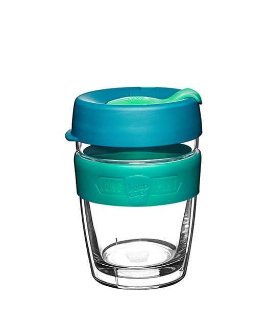 KeepCup Longplay Wiederverwendbarer Kaffeebecher – Doppelwandiges Glas Mit Abnehmbarer Hülle & Spritzwassergeschütztem Deckel, 340 Ml